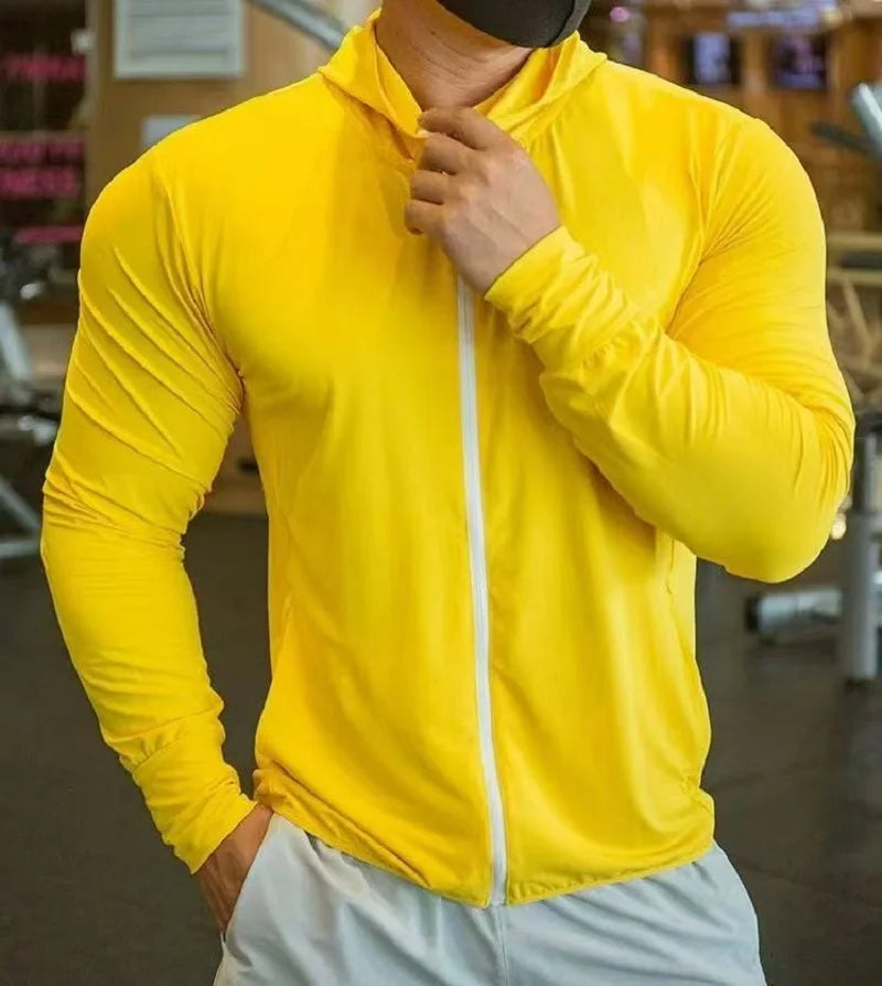 2026 Men's Quick Dry Basketball Running Jackets zipper Sports Coat cardigan Hooded Tops Mesh breathable Men Fitness jacket